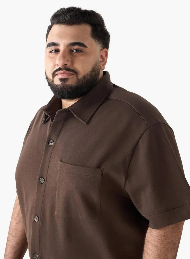 Maxim  Men Regular Fit Collared Short Sleeve Shirt for Men | Best Price UAE